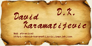 David Karamatijević vizit kartica
